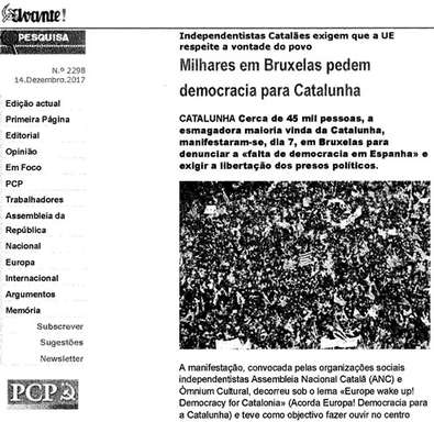Esa izquierda portuguesa que apoya el secesionismo catalán