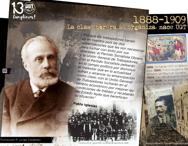 Una exposición conmemora el 130 aniversario del sindicato UGT