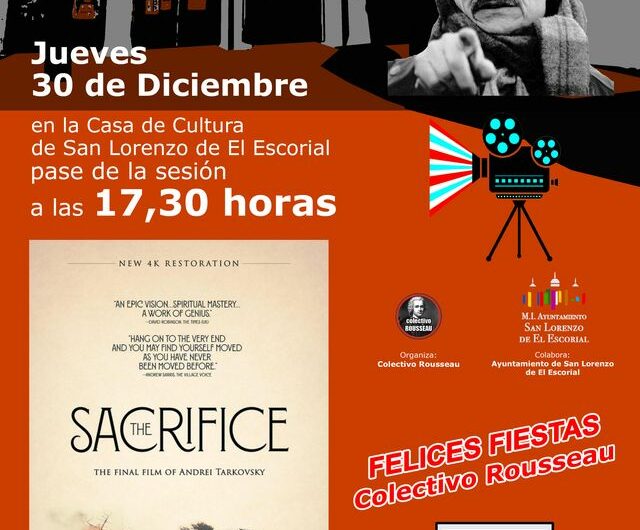 ‘Sacrificio’ de Andréi Tarkovsky en el ciclo de cine del Colectivo Rousseau. Mañana, 30 de diciembre