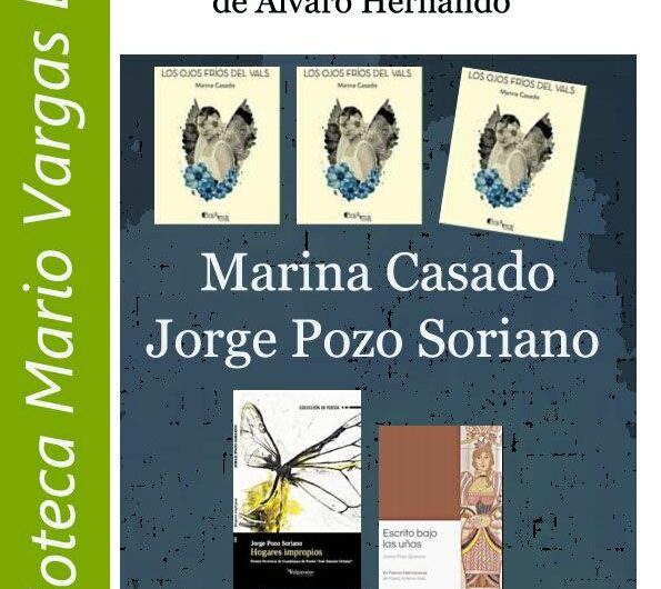 Marina Casado y Jorge Pozo Soriano en la Tertulia ‘El Escribidor’, 10 de noviembre en la Biblioteca Vargas Llosa de Madrid