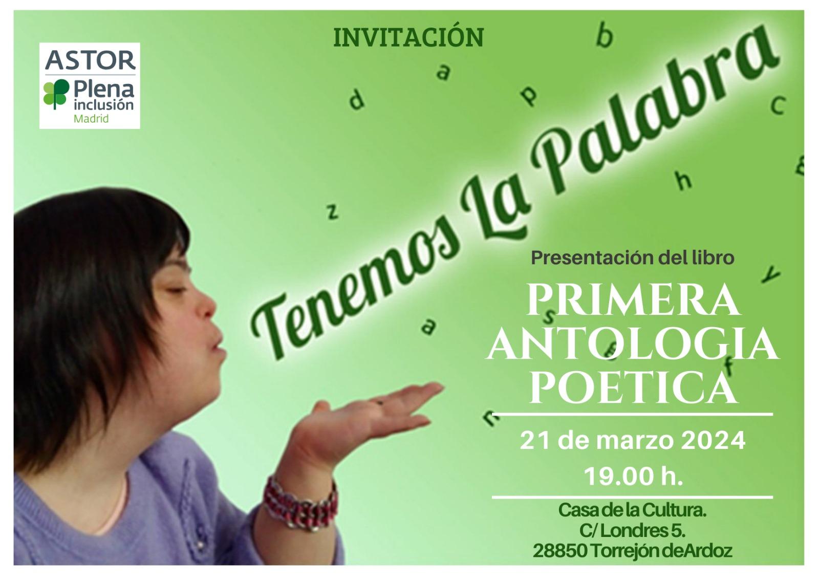Presentación del libro ‘Primera Antología Poética’ de la Fundación ASTOR. Torrejón, 21 de marzo