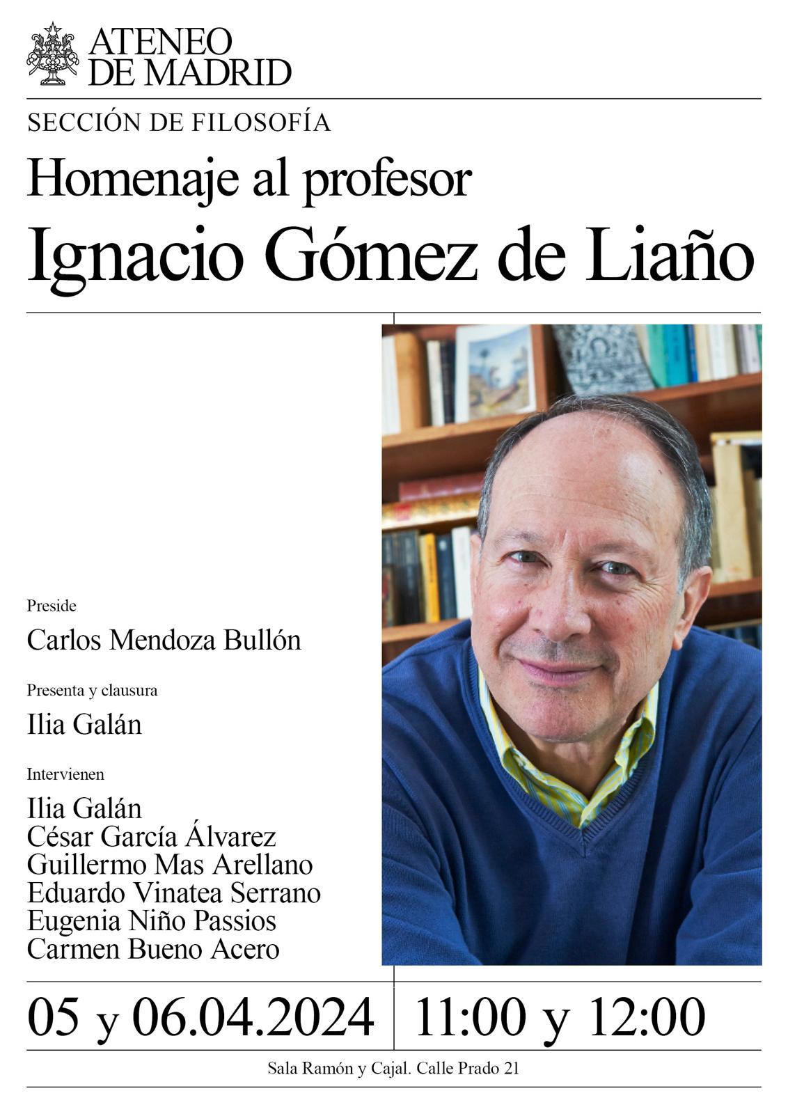 Homenaje a Ignacio Gómez de Liaño en el Ateneo de Madrid. 5 у 6 de abril