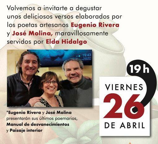 Recital poético de José Molina, Eugenio Rivera y Elda Hidalgo. Arganda, 26 de abril