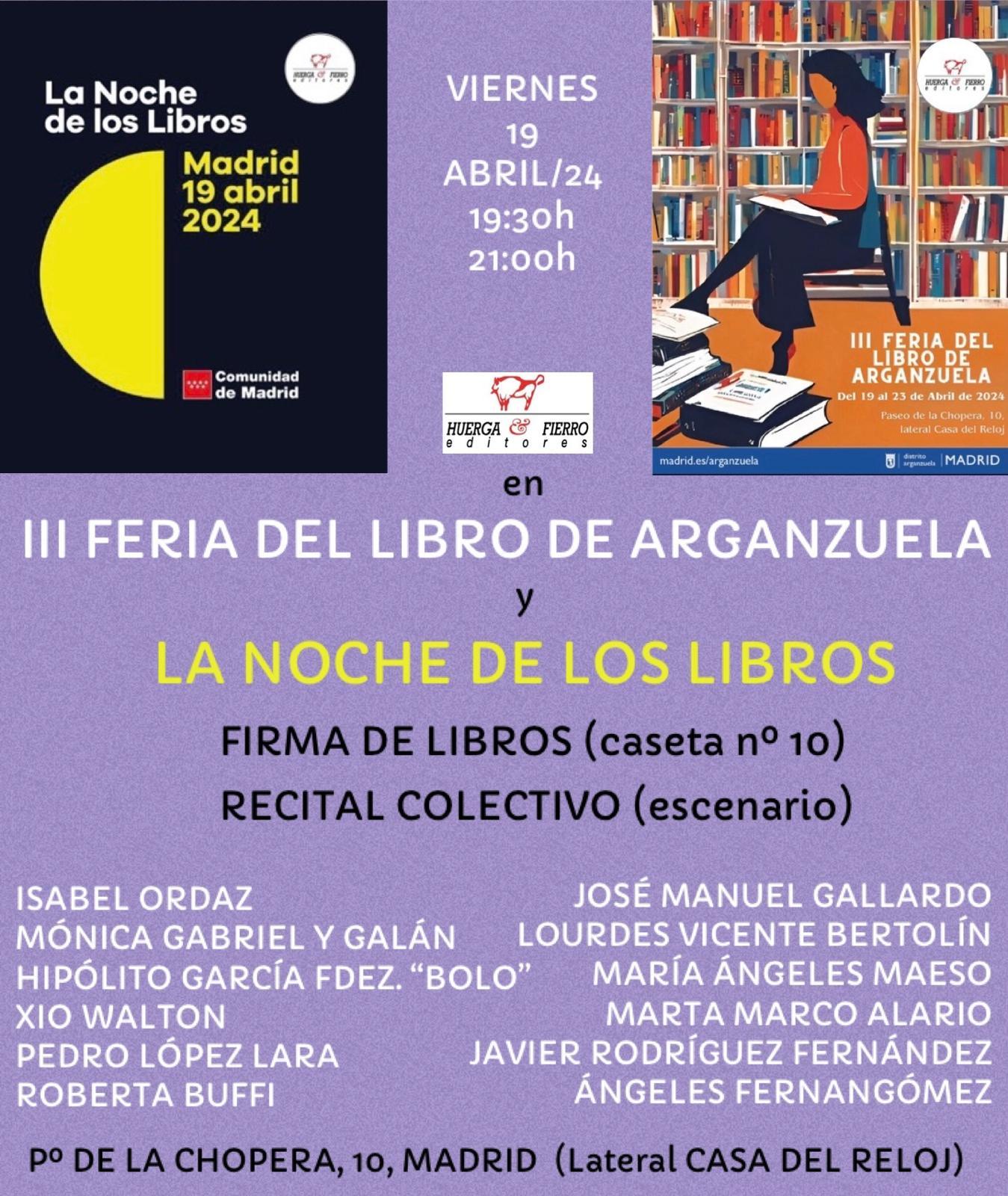 III Feria del Libro de Arganzuela de Madrid. 19 de abril