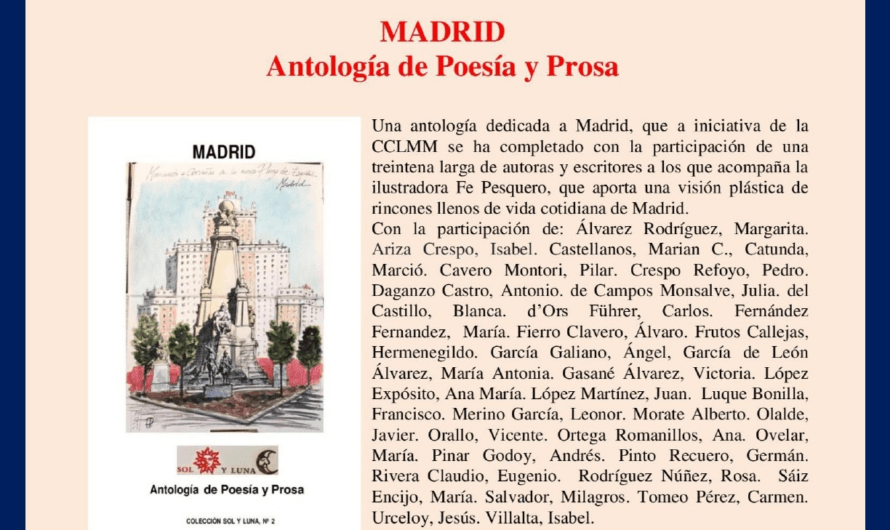 Presentación del libro ‘Madrid. Antología de Poesía y Prosa’. Madrid, 17 de enero
