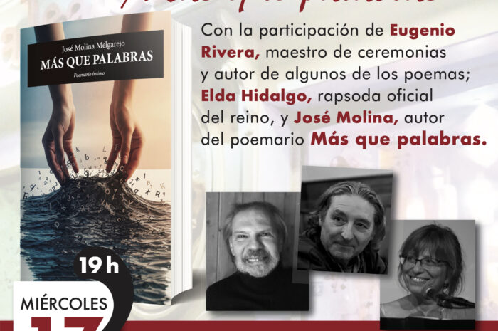 Recital-Presentación del poemario ‘Más que palabras’, de José Molina Melgarejo. Madrid, 17 de septiembre